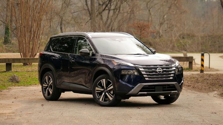 2024 Nissan Rogue in blue.